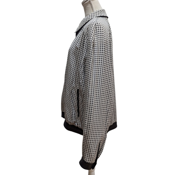 VTG One Hundred % Bijan! Cashmere & Silk Reversible Short Jacket w/ Leather Trim - Picture 4 of 16